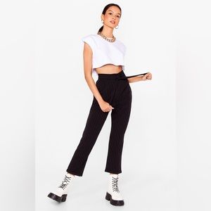 Black Pinstripe Trousers